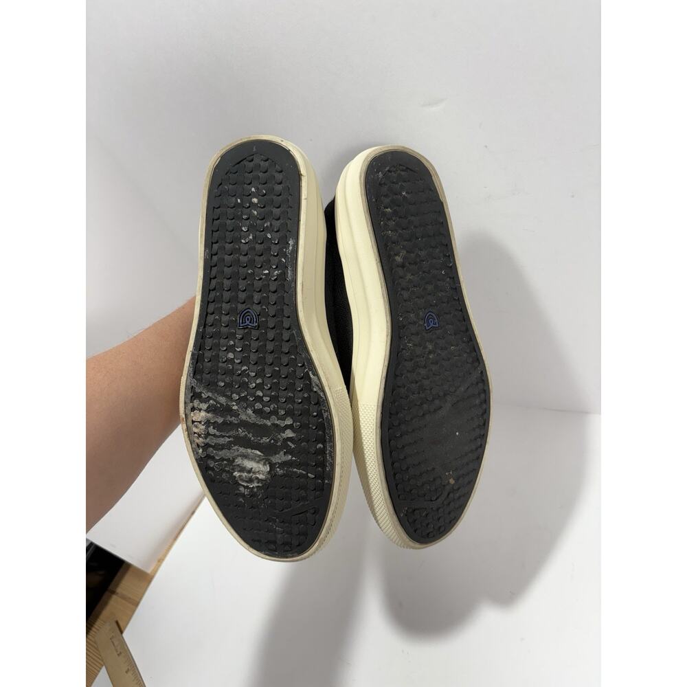 Women's Black Slip-On Canvas Loafers with Ivory Sole - Picture 6 of 9